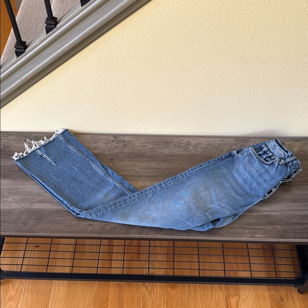 Anine Bing Distressed Button Fly Blue Flare Jeans Size 27 - Picture 13 of 16